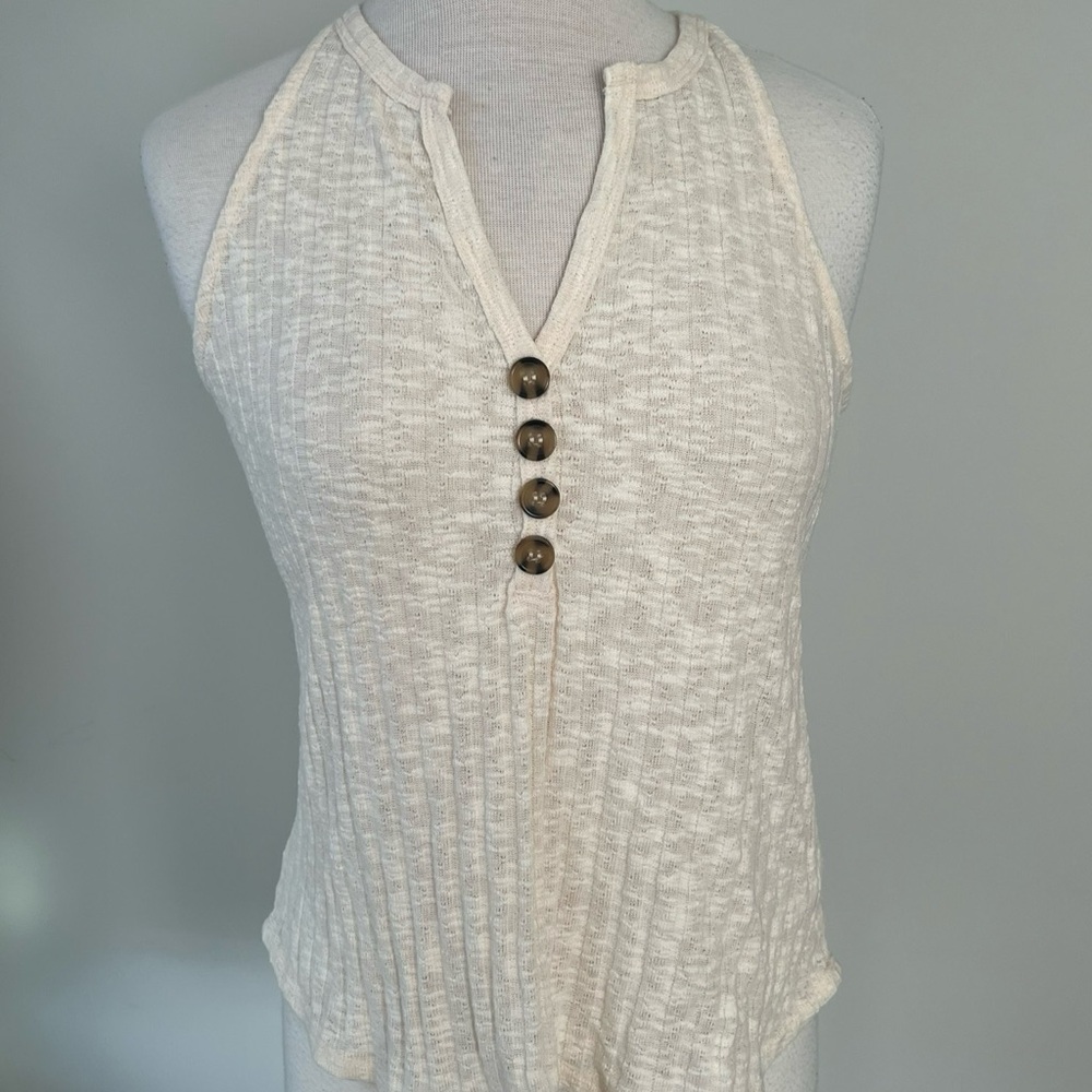 Maurices Ivory Button-Accent Tank Top